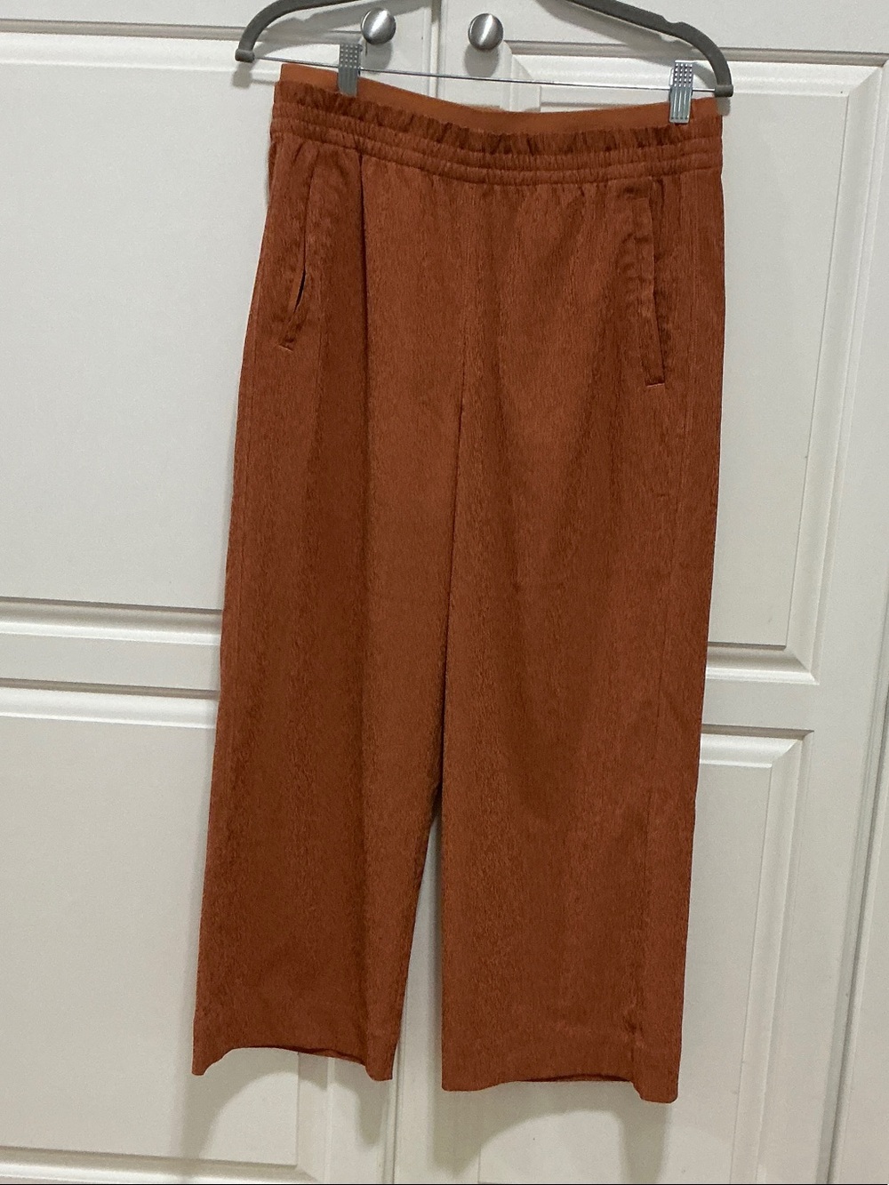 Athleta women’s Wide-Leg Pull-On Joggers in Rust